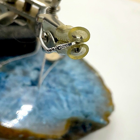 18”Sterling Silver Silver Chain Necklace With Sterling Silver Turquoise Pendant - Picture 7 of 8